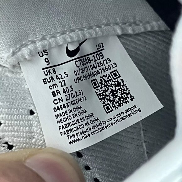 Nike Alpha Menace Elite 3 White Platinum Football Cleats Mens Size 9 CT6648-109 - Picture 7 of 7